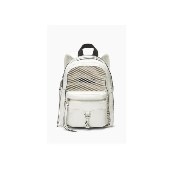 Rebecca Minkoff Net Mini Mab White Leather Backpack - Picture 1 of 11